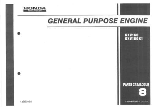 Honda Engine GXV160 GXV160K1 Parts Manual
