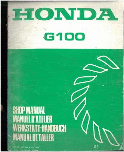 Honda General Purpose Engine G100 Workshop Service Repair Manual