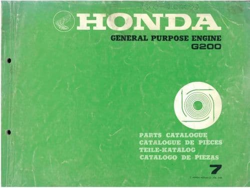 Honda General Purpose Engine G200 Parts Manual - G 200
