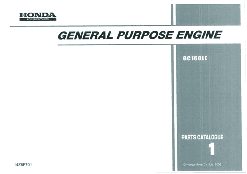 Honda General Purpose Engine GC160LE Parts Manual
