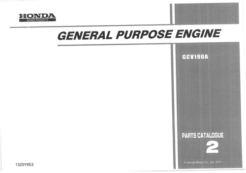 Honda General Purpose Engine GCV190A Parts Manual (1)