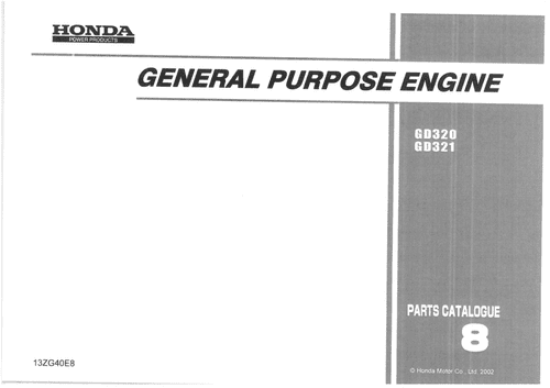 Honda General Purpose Engine GD320 GD321 Parts Manual