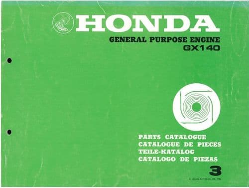 Honda General Purpose Engine GX140 Parts Manual - GX 140