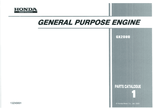 Honda General Purpose Engine GX200U Parts Manual