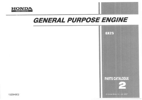 Honda General Purpose Engine GX25 Parts Manual