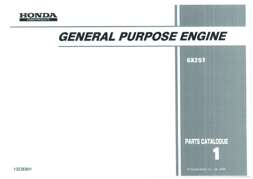 Honda General Purpose Engine GX25T Parts Manual
