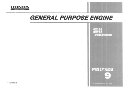 Honda General Purpose Engine GX270 Parts Manual