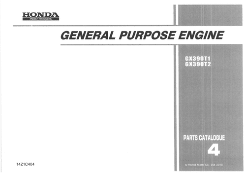 Honda General Purpose Engine GX390UT1 GX390RT1 Parts Manual