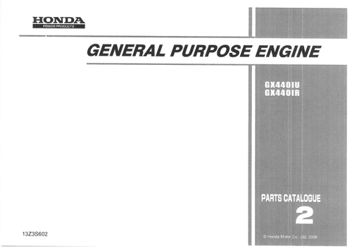 Honda General Purpose Engine GX440IU GX440IR Parts Man