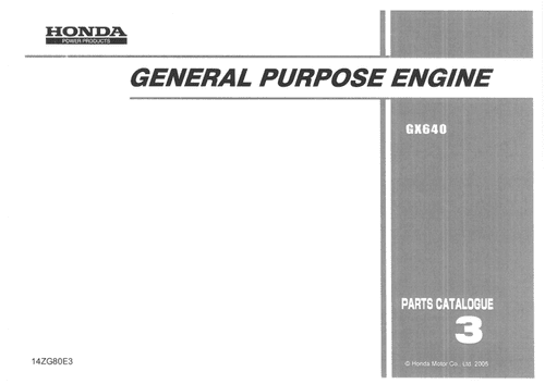 Honda General Purpose Engine GX640 Parts Manual