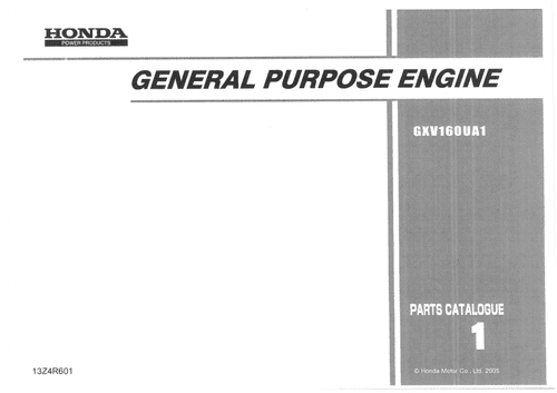 Honda General Purpose Engine GXV160UA1 Parts Manual