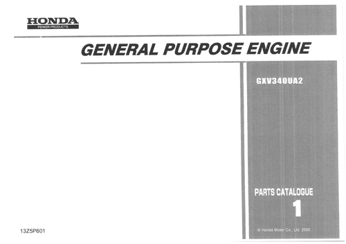 Honda General Purpose Engine GXV340UA1 Parts Manual