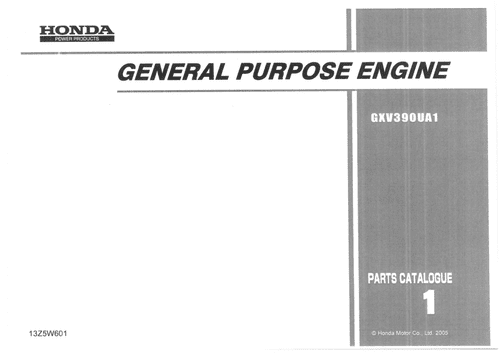 Honda General Purpose Engine GXV390UA1 Parts Manual