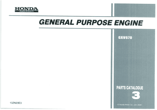 Honda General Purpose Engine GXV670 Parts Manual