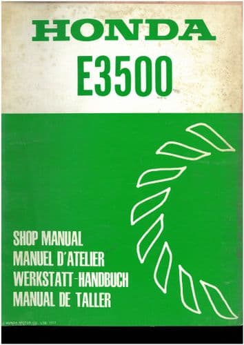 Honda Generator E3500 Workshop Service Repair Manual