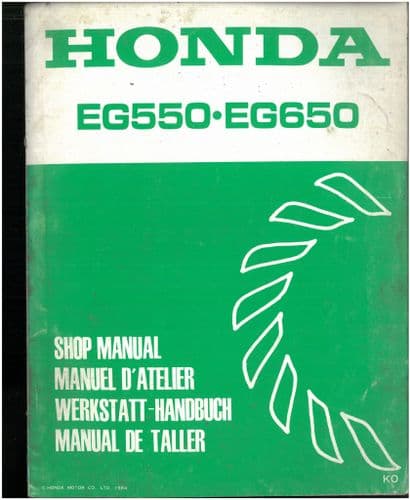 Honda Generator EG550 EG650 Workshop Service Repair Manual