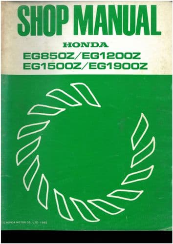 Honda Generator EG850Z EG1200Z EG1500Z EG1900Z Workshop Service Repair Manual