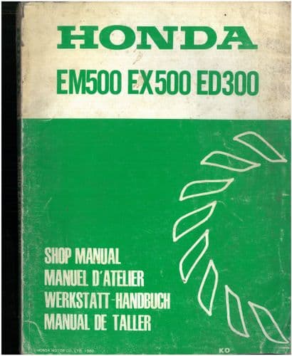Honda Generator EM500 EX500 ED300 Workshop Service Repair Manual