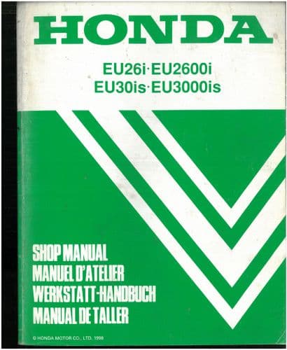 Honda Generator EU26i EU2600i EU30is EU30000is Workshop Service Repair Manual