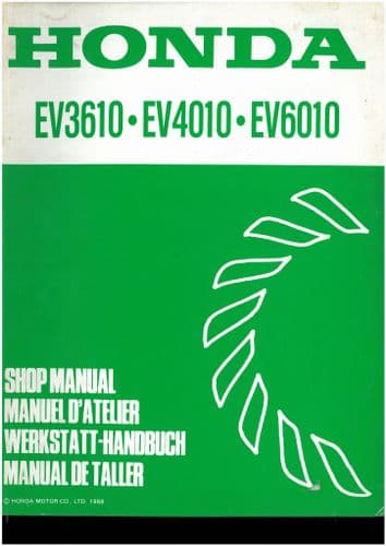 Honda Generator EV3610 EV4010 EV6010 Workshop Service Repair Manual