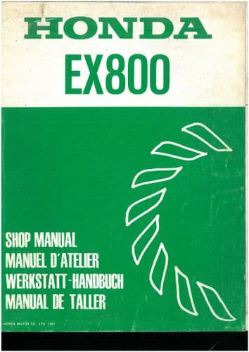 Honda Generator EX800 Workshop Service Repair Manual