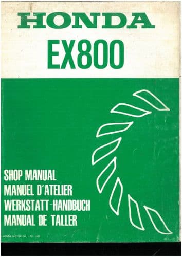 Honda Generator EX800 Workshop Service Repair Manual