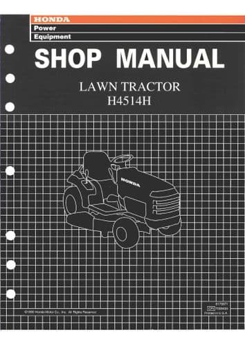 Honda Lawn Tractor H4514H Workshop Service Repair Manual