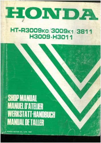 Honda Lawn Tractor HTR3009K0 HTR3009K1 HTR3811 H3009 H3011  Workshop Service Repair Manual