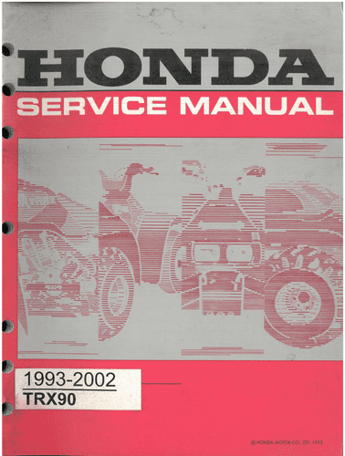 Honda Quad Bike ATV TRX90 Workshop Service Manual