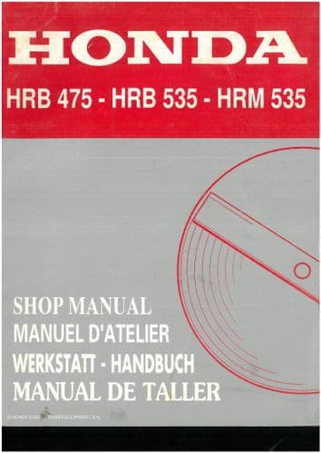 Honda Rotary Mower HRB475 HRB535 HRM535 Workshop Service Manual