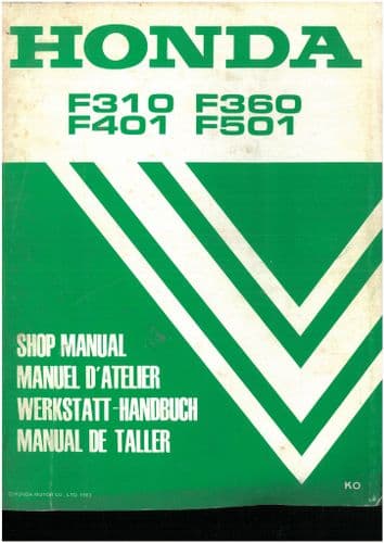Honda Tiller Cultivator F310 F360 F401 F501  Workshop Service Repair Manual