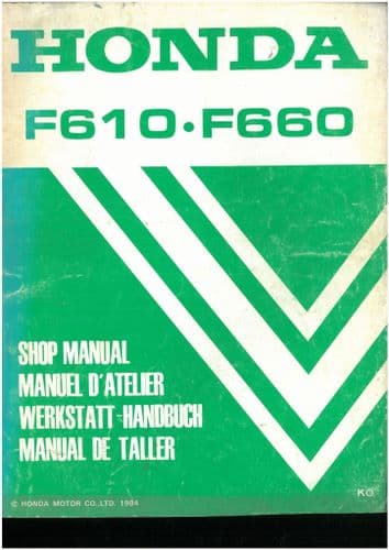 Honda Tiller Cultivator F610 & F660  Workshop Service Repair Manual