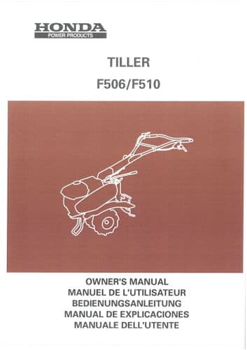 Honda Tiller F506 & F510 Operators Manual