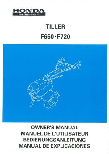 Honda Tiller F660 & F720 Operators Manual F 660 720