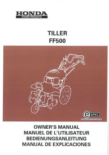 Honda Tiller FF500 Operators Manual FF 500