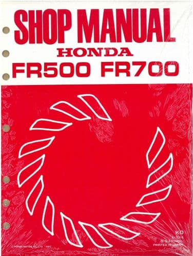 Honda Tiller FR500 & FR700 Workshop Service Repair Manual
