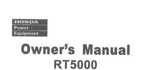 Honda Tractor RT5000 Operators Manual