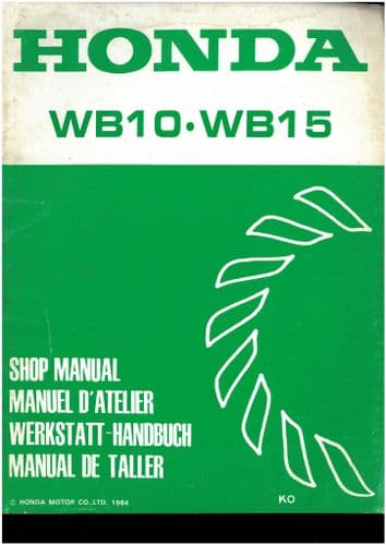 Honda Water Pump WB10 & WB15 Workshop Service Repair Manual