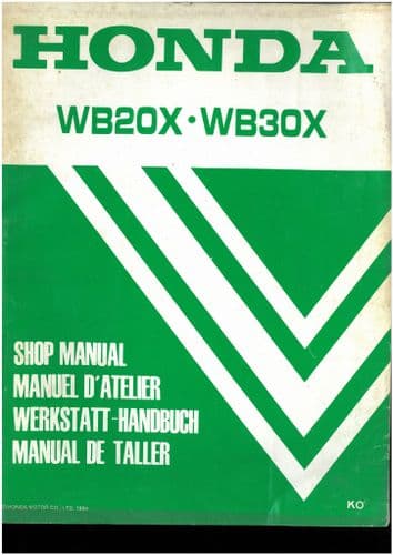 Honda Water Pump WB20X & WB30X Workshop Service Repair Manual