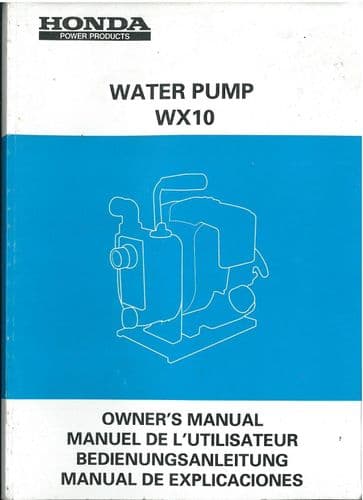Honda Water Pump WX10 Operators Manual
