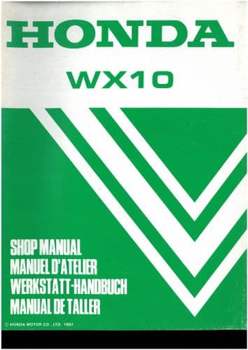 Honda Water Pump WX10 Workshop Service Repair Manual