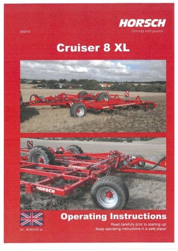 Horsch Cultivator Cruiser 8XL Operators Manual