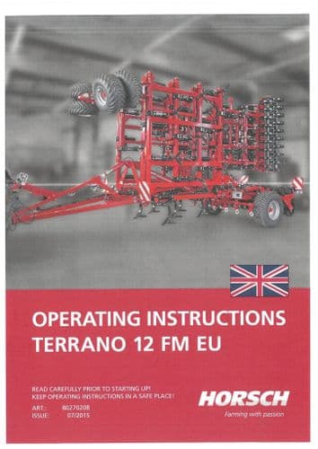 Horsch Cultivator Terrano 12FM EU Operators Manual