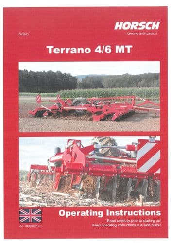 Horsch Cultivator Terrano 4MT 6MT Operators Manual