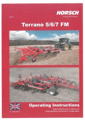Horsch Cultivator Terrano 5FM 6FM 7FM Operators Manual