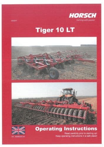 Horsch Cultivator Tiger 10LT Operators Manual