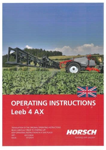 Horsch Self Propelled Sprayer Leeb 4AX Operators Manual