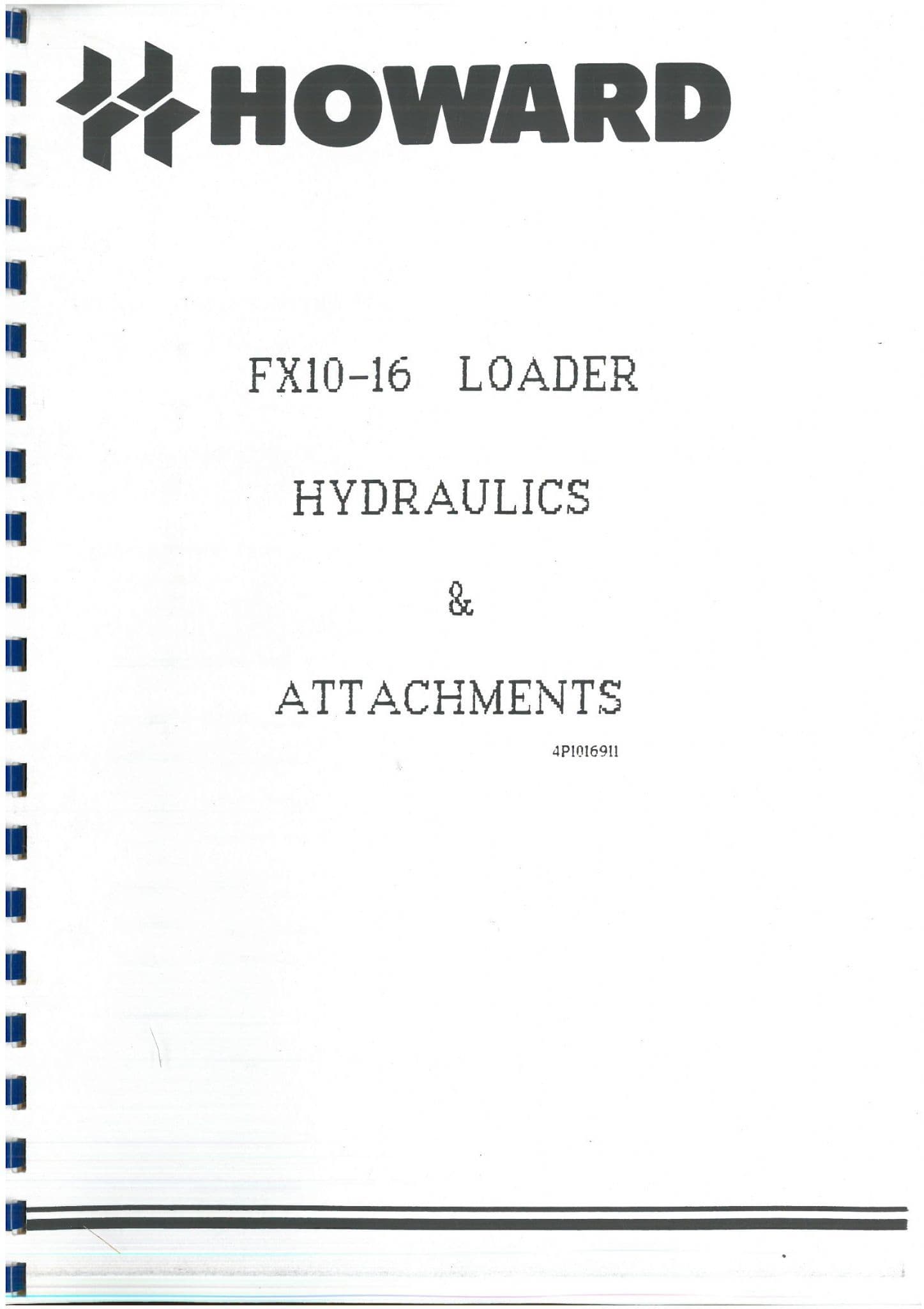 Howard Loader Howard Lemken Tri-Ag Loader FX10 - 16 Hydraulics & Attachments ...
