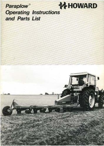 Howard Paraplow Operators Manual with Parts List