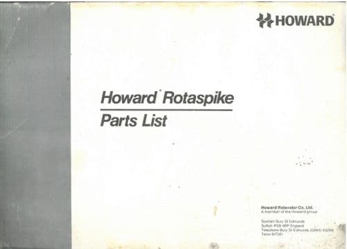 Howard Rotaspike - Parts Manual - Rotaspike
